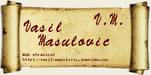 Vasil Mašulović vizit kartica